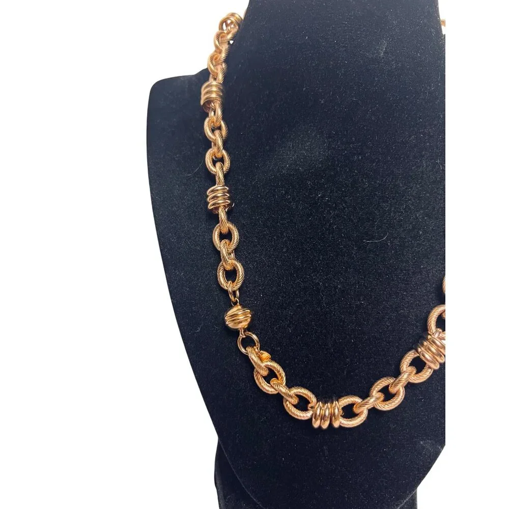 Bronzo Italia 20" Chunky Textured Status Link Necklace (6288) - Picture 3 of 8